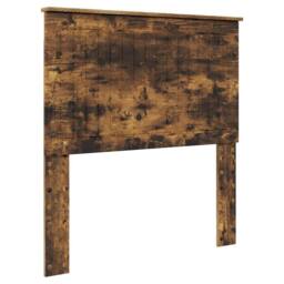 Berkfield Home Bed Frame with Headboard Smoked Oak 90 x 200 cm Solid Pine Wood in Brown - thumbnail 6