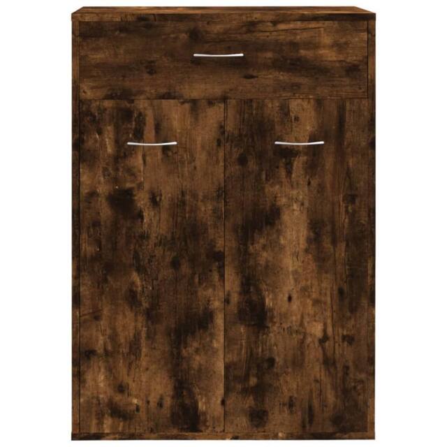 Berkfield Home Shoe Cabinet Smoked Oak 60x35x84 cm Engineered Wood in Brown - Size: 60 x 35 x 84 cm - image 1