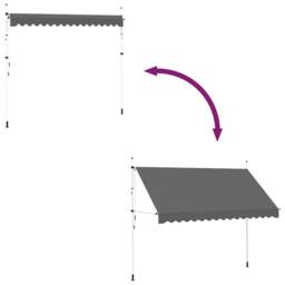 Berkfield Home Manual Retractable Awning 350 cm Anthracite in Dark Grey - thumbnail 5