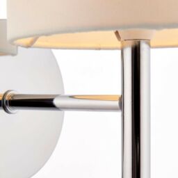 Loops 2 PACK Dimmable LED Wall Light Chrome & Off-White Shade Modern Lamp Lighting in White - thumbnail 5