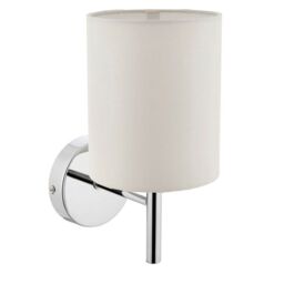 Loops 2 PACK Dimmable LED Wall Light Chrome & Off-White Shade Modern Lamp Lighting in White - thumbnail 4