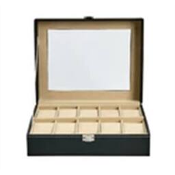 Nordara 10 GRIDS- PU LEATHER WATCH DISPLAY CASE in Black - Size: 700mm - thumbnail 2