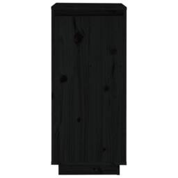 Berkfield Home Shoe Cabinet Black 35x35x80 cm Solid Wood Pine - Size: 35 x 35 x 80 cm - thumbnail 5