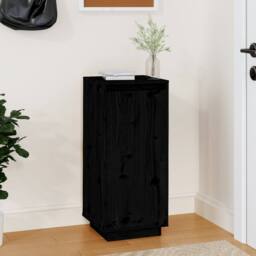 Berkfield Home Shoe Cabinet Black 35x35x80 cm Solid Wood Pine - Size: 35 x 35 x 80 cm - thumbnail 2