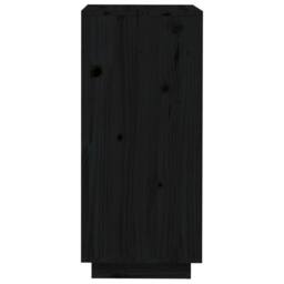 Berkfield Home Shoe Cabinet Black 35x35x80 cm Solid Wood Pine - Size: 35 x 35 x 80 cm - thumbnail 6