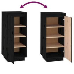 Berkfield Home Shoe Cabinet Black 35x35x80 cm Solid Wood Pine - Size: 35 x 35 x 80 cm - thumbnail 7