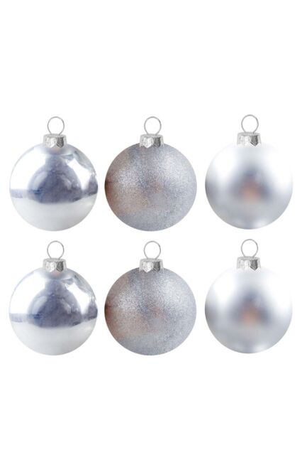VFM e-Store Christmas Bauble Decoration Hanging Tree Ornament X 6 10cm Silver - image 1