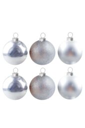 VFM e-Store Christmas Bauble Decoration Hanging Tree Ornament X 6 10cm Silver - thumbnail 1