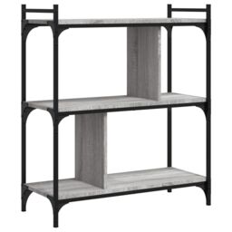 Berkfield Home Bookcase 3-Tier Grey Sonoma 76x32x88 cm Engineered Wood - Size: 76 x 32 x 88 cm - thumbnail 2