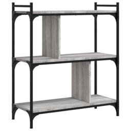 Berkfield Home Bookcase 3-Tier Grey Sonoma 76x32x88 cm Engineered Wood - Size: 76 x 32 x 88 cm - thumbnail 6