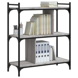 Berkfield Home Bookcase 3-Tier Grey Sonoma 76x32x88 cm Engineered Wood - Size: 76 x 32 x 88 cm - thumbnail 3