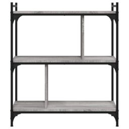 Berkfield Home Bookcase 3-Tier Grey Sonoma 76x32x88 cm Engineered Wood - Size: 76 x 32 x 88 cm - thumbnail 4