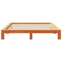 Berkfield Home Bed Frame without Mattress Wax Brown 180x200 cm Super King Solid Wood Pine - thumbnail 4