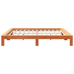 Berkfield Home Bed Frame without Mattress Wax Brown 180x200 cm Super King Solid Wood Pine - thumbnail 5