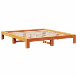 Berkfield Home Bed Frame without Mattress Wax Brown 180x200 cm Super King Solid Wood Pine - thumbnail 3