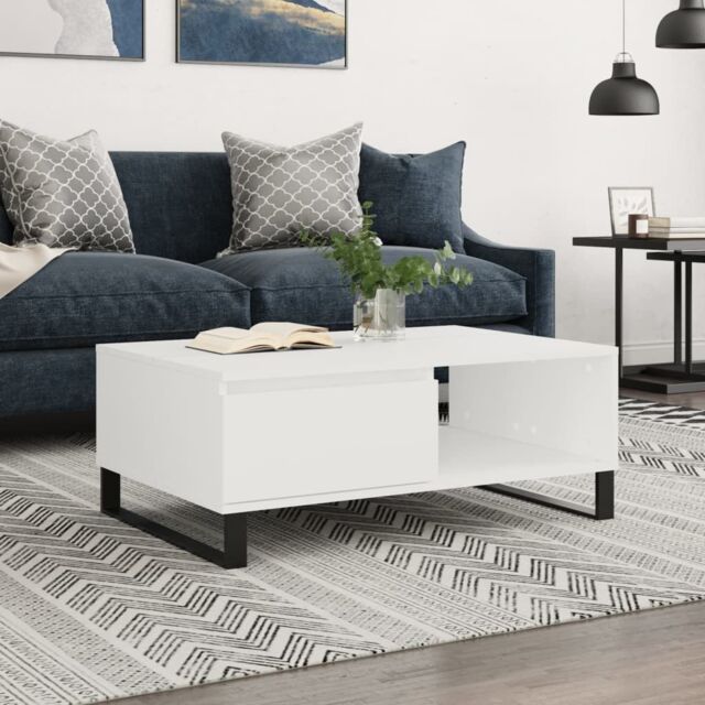 Berkfield Home Coffee Table White 90x60x35 cm Engineered Wood - Size: 90 x 60 x 35 cm - image 1
