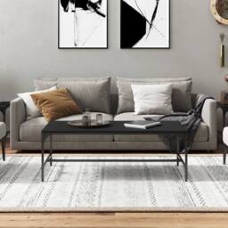 Berkfield Home Coffee Table Black 100x50x35 cm Engineered Wood - Size: 100 x 50 x 35 cm - thumbnail 3
