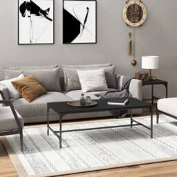 Berkfield Home Coffee Table Black 100x50x35 cm Engineered Wood - Size: 100 x 50 x 35 cm - thumbnail 2
