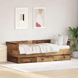 Berkfield Home Daybed Old Wood Engineered Wood 90 x 190 cm Sturdy Daybed in Brown