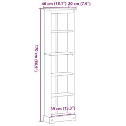 Berkfield Home Bookcase Corona 46x20x170 cm Solid Wood Pine in Light Tan - Size: 46 x 20 x 170 cm - thumbnail 9