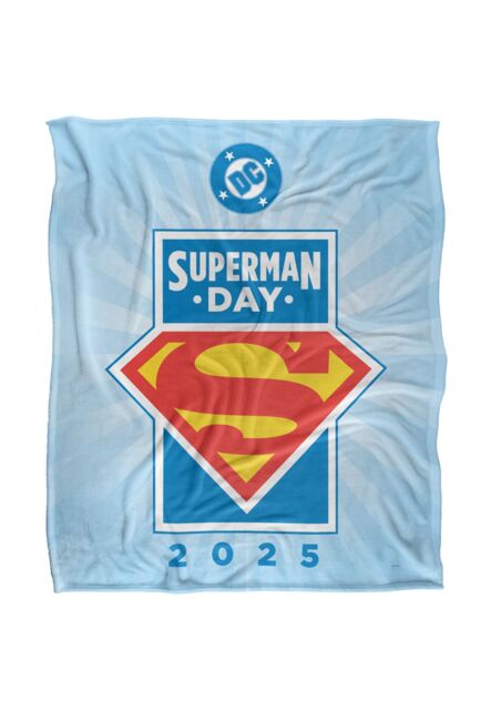 Superman Day 2025 Logo Silky Touch Super Soft Throw Blanket 152 X 127 cm in White - image 1