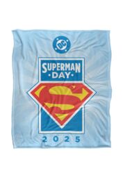 Superman Day 2025 Logo Silky Touch Super Soft Throw Blanket 152 X 127 cm in White - thumbnail 1