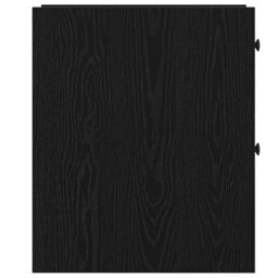 Berkfield Home Narrow Bathroom Cupboard with Wheels Black Oak Engineered Wood - thumbnail 7