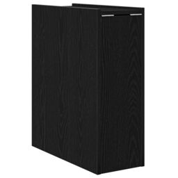Berkfield Home Narrow Bathroom Cupboard with Wheels Black Oak Engineered Wood - thumbnail 8