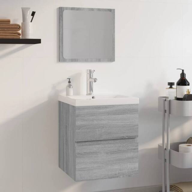 Berkfield Home Bathroom Furniture Set Grey Sonoma Engineered Wood - image 1