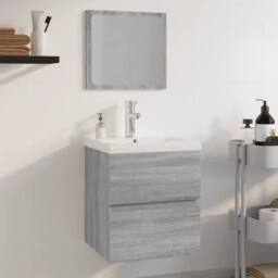 Berkfield Home Bathroom Furniture Set Grey Sonoma Engineered Wood - thumbnail 1