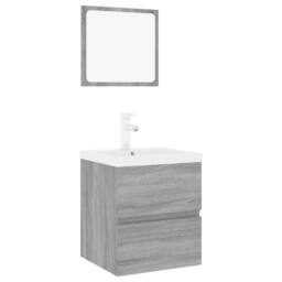 Berkfield Home Bathroom Furniture Set Grey Sonoma Engineered Wood - thumbnail 2