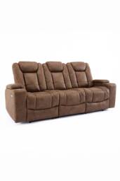 More4Homes Ashton Electric Recliner 1+2+3 Seater Sofa Set Technology Fabric With Speakers & Usb-C Charging in Brown - thumbnail 2