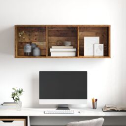 Berkfield Home TV Cabinet with Shelf Old wood 37 x 37 x 107 cm Engineered wood in Brown - thumbnail 5