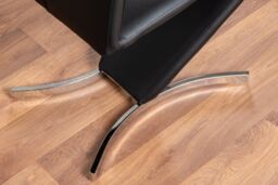 FurnitureboxUK Novara Round 100cm Chrome Metal & Glass Dining Table & 4 Willow Dining Chairs Set in Black - thumbnail 6