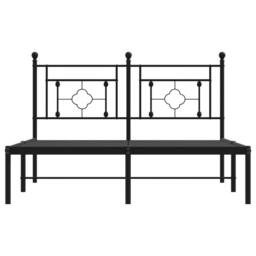 Berkfield Home Metal Bed Frame without Mattress with Headboard Black 140x200cm - Size: 140x200 cm - thumbnail 5