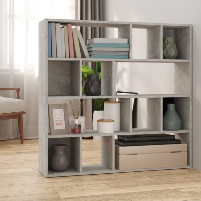 Berkfield Home Book Cabinet/Room Divider Concrete Grey 105x24x102 cm - Size: 105 x 24 x 102 cm - image 1