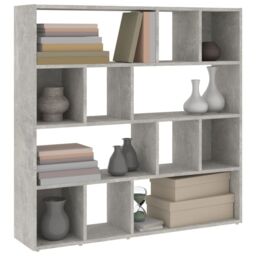 Berkfield Home Book Cabinet/Room Divider Concrete Grey 105x24x102 cm - Size: 105 x 24 x 102 cm - thumbnail 4