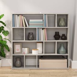 Berkfield Home Book Cabinet/Room Divider Concrete Grey 105x24x102 cm - Size: 105 x 24 x 102 cm - thumbnail 3
