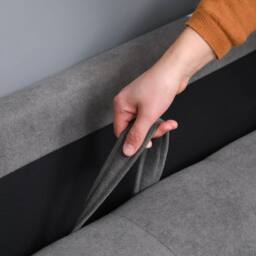 Wyld Haus Labasu 2 Seater Fabric Sofa Grey Tufted Seat with Hidden Storage - thumbnail 9
