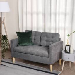 Wyld Haus Labasu 2 Seater Fabric Sofa Grey Tufted Seat with Hidden Storage - thumbnail 4