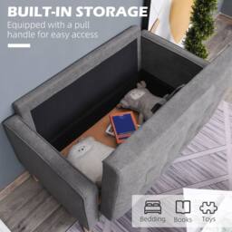 Wyld Haus Labasu 2 Seater Fabric Sofa Grey Tufted Seat with Hidden Storage - thumbnail 6