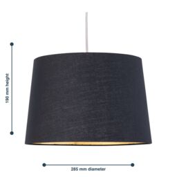 First Choice Lighting Zoey - Black with Gold Inner 28cm Easy Fit Pendant or Lamp Shade - thumbnail 6