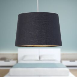 First Choice Lighting Zoey - Black with Gold Inner 28cm Easy Fit Pendant or Lamp Shade - thumbnail 5