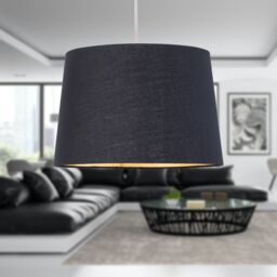 First Choice Lighting Zoey - Black with Gold Inner 28cm Easy Fit Pendant or Lamp Shade - thumbnail 4