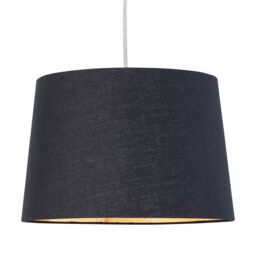 First Choice Lighting Zoey - Black with Gold Inner 28cm Easy Fit Pendant or Lamp Shade