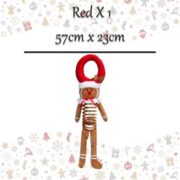 VFM e-Store Christmas Gingerbread Door Hannger Decoration 57cm x 23cm Red X 1 - Size: 57 cm x 23 cm - thumbnail 2