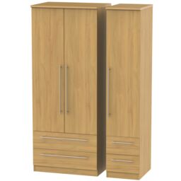 Ready Assembled 2 U Carlton Triple 2 Drawer + Drawer Wardrobe (Ready Assembled) in Natural - thumbnail 2