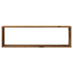 Berkfield Home Wall Cube Shelves 2 pcs Old Wood 100x15x30 cm Engineered Wood in Brown - Size: 100 x 15 x 30 cm - thumbnail 5