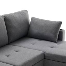 Merax 3-Seater L-Shaped Convertible Pull-Out Corner Sofa Bed with Storage in Grey - thumbnail 7
