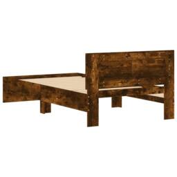 Berkfield Home Durable Bed Frame without Mattress with Headboard Smoked Oak 100x in Brown - thumbnail 7